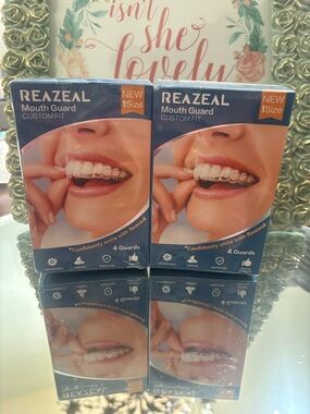 Reazeal Custom Fit Mouth Guard - Clear (4 Guards) 2 boxes